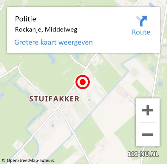 Locatie op kaart van de 112 melding: Politie Rockanje, Middelweg op 6 maart 2024 14:19