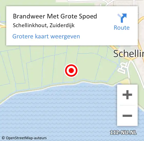 Locatie op kaart van de 112 melding: Brandweer Met Grote Spoed Naar Schellinkhout, Zuiderdijk op 6 maart 2024 14:29