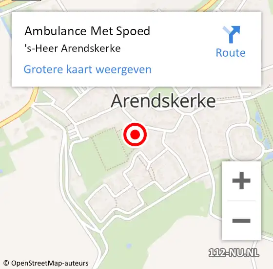 Locatie op kaart van de 112 melding: Ambulance Met Spoed Naar 's-Heer Arendskerke op 6 maart 2024 14:38