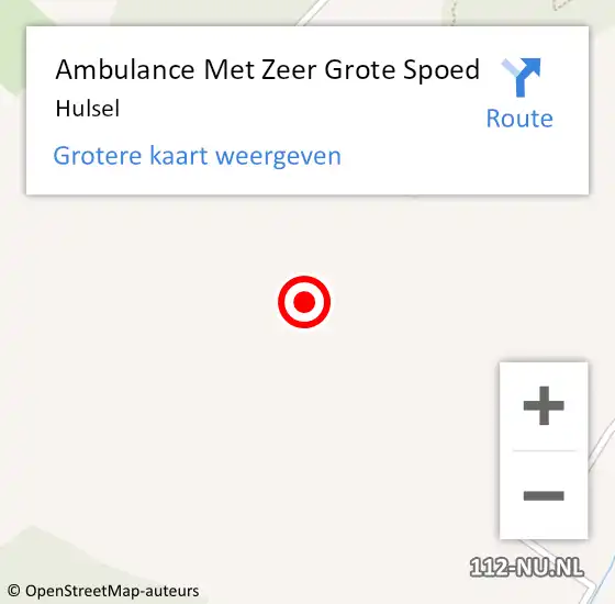 Locatie op kaart van de 112 melding: Ambulance Met Zeer Grote Spoed Naar Hulsel op 6 maart 2024 15:00