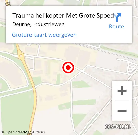 Locatie op kaart van de 112 melding: Trauma helikopter Met Grote Spoed Naar Deurne, Industrieweg op 6 maart 2024 15:18