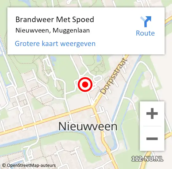 Locatie op kaart van de 112 melding: Brandweer Met Spoed Naar Nieuwveen, Muggenlaan op 6 maart 2024 16:36