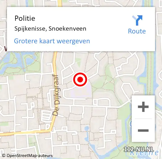Locatie op kaart van de 112 melding: Politie Spijkenisse, Snoekenveen op 6 maart 2024 16:41
