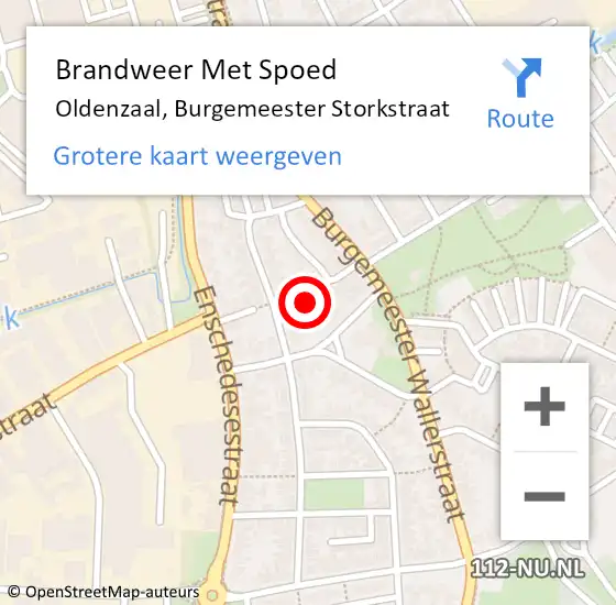 Locatie op kaart van de 112 melding: Brandweer Met Spoed Naar Oldenzaal, Burgemeester Storkstraat op 6 maart 2024 16:47