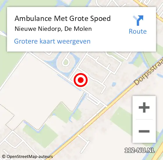 Locatie op kaart van de 112 melding: Ambulance Met Grote Spoed Naar Nieuwe Niedorp, De Molen op 6 maart 2024 17:02
