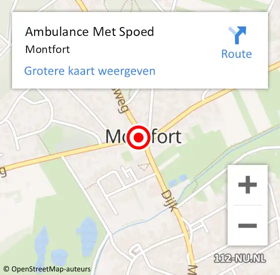 Locatie op kaart van de 112 melding: Ambulance Met Spoed Naar Montfort op 6 maart 2024 17:31