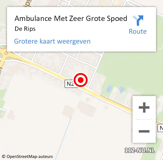 Locatie op kaart van de 112 melding: Ambulance Met Zeer Grote Spoed Naar De Rips op 6 maart 2024 17:38