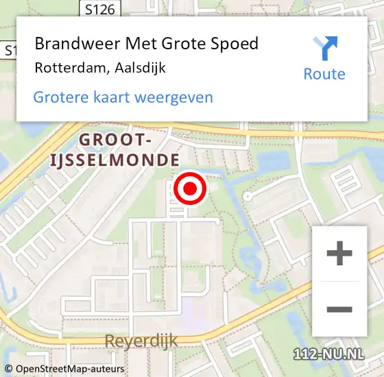 Locatie op kaart van de 112 melding: Brandweer Met Grote Spoed Naar Rotterdam, Aalsdijk op 6 maart 2024 17:54