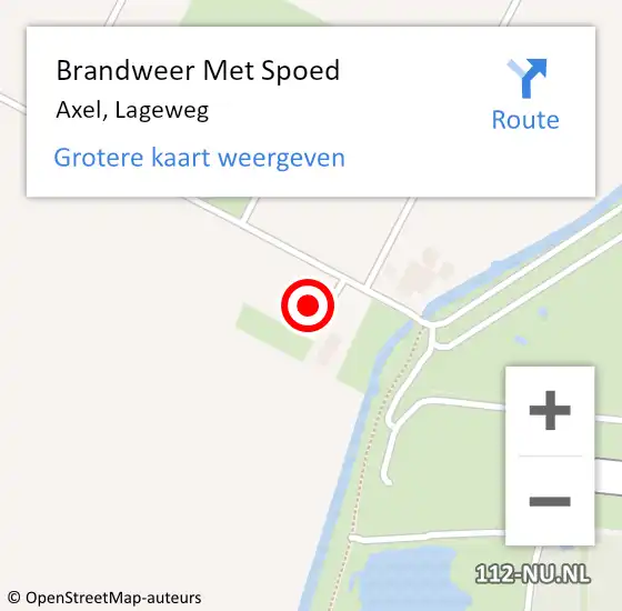 Locatie op kaart van de 112 melding: Brandweer Met Spoed Naar Axel, Lageweg op 6 maart 2024 18:03