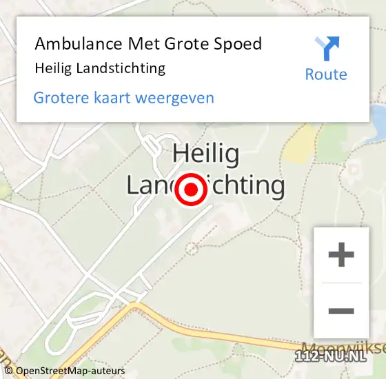 Locatie op kaart van de 112 melding: Ambulance Met Grote Spoed Naar Heilig Landstichting op 6 maart 2024 18:36