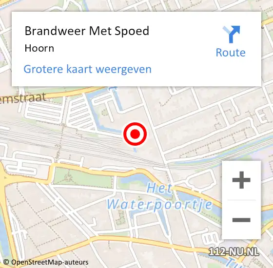 Locatie op kaart van de 112 melding: Brandweer Met Spoed Naar Hoorn op 6 maart 2024 20:01