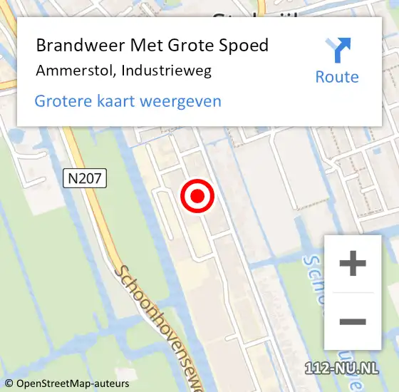 Locatie op kaart van de 112 melding: Brandweer Met Grote Spoed Naar Ammerstol, Industrieweg op 6 maart 2024 20:03