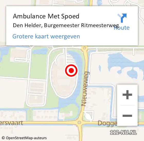 Locatie op kaart van de 112 melding: Ambulance Met Spoed Naar Den Helder, Burgemeester Ritmeesterweg op 6 maart 2024 22:45