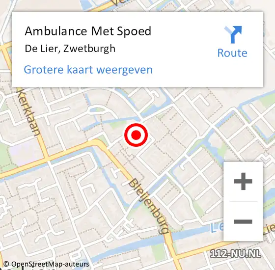Locatie op kaart van de 112 melding: Ambulance Met Spoed Naar De Lier, Zwetburgh op 6 maart 2024 23:32