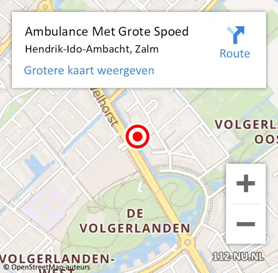 Locatie op kaart van de 112 melding: Ambulance Met Grote Spoed Naar Hendrik-Ido-Ambacht, Zalm op 6 maart 2024 23:35