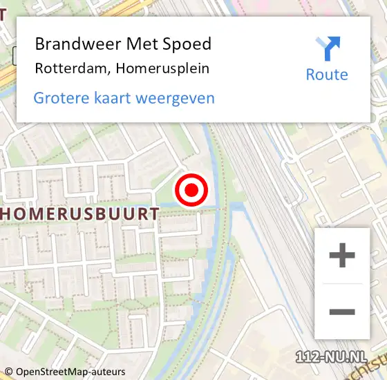 Locatie op kaart van de 112 melding: Brandweer Met Spoed Naar Rotterdam, Homerusplein op 7 maart 2024 05:05
