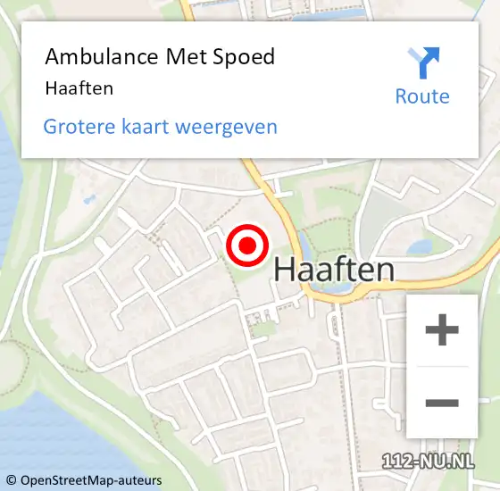 Locatie op kaart van de 112 melding: Ambulance Met Spoed Naar Haaften op 7 maart 2024 05:39