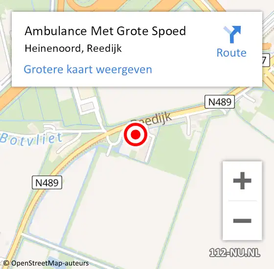 Locatie op kaart van de 112 melding: Ambulance Met Grote Spoed Naar Heinenoord, Reedijk op 7 maart 2024 07:44