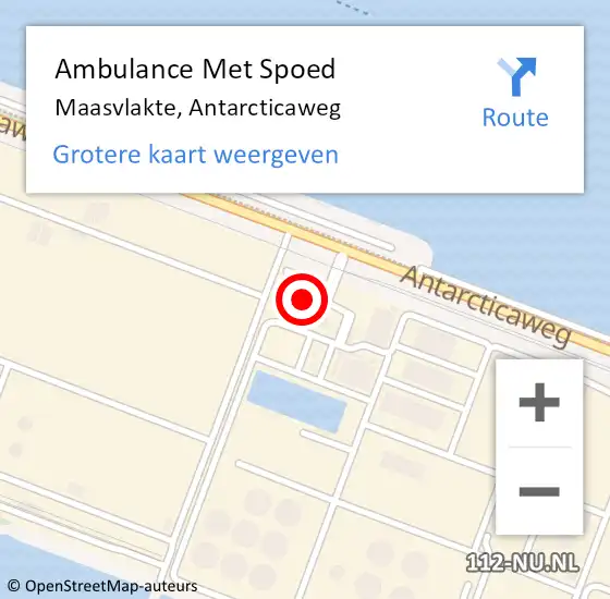 Locatie op kaart van de 112 melding: Ambulance Met Spoed Naar Maasvlakte, Antarcticaweg op 7 maart 2024 07:51