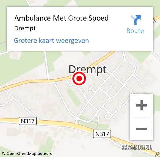 Locatie op kaart van de 112 melding: Ambulance Met Grote Spoed Naar Drempt op 7 maart 2024 08:13