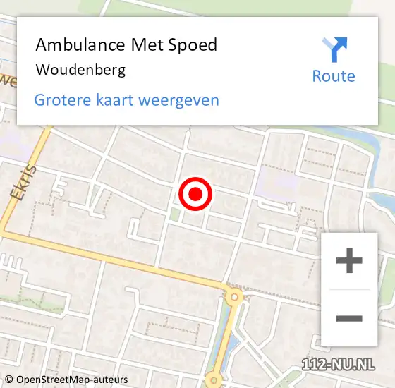 Locatie op kaart van de 112 melding: Ambulance Met Spoed Naar Woudenberg op 7 maart 2024 08:44