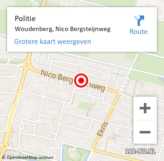 Locatie op kaart van de 112 melding: Politie Woudenberg, Nico Bergsteijnweg op 7 maart 2024 08:45