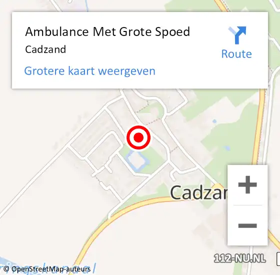 Locatie op kaart van de 112 melding: Ambulance Met Grote Spoed Naar Cadzand op 7 maart 2024 09:06