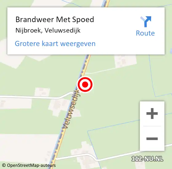 Locatie op kaart van de 112 melding: Brandweer Met Spoed Naar Nijbroek, Veluwsedijk op 7 maart 2024 09:49