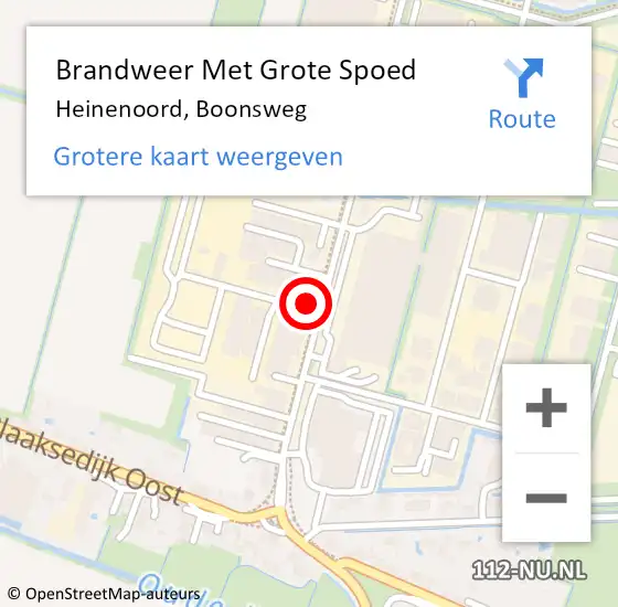 Locatie op kaart van de 112 melding: Brandweer Met Grote Spoed Naar Heinenoord, Boonsweg op 7 maart 2024 09:55