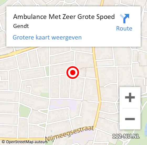 Locatie op kaart van de 112 melding: Ambulance Met Zeer Grote Spoed Naar Gendt op 7 maart 2024 10:19