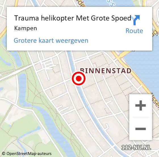 Locatie op kaart van de 112 melding: Trauma helikopter Met Grote Spoed Naar Kampen op 7 maart 2024 11:09