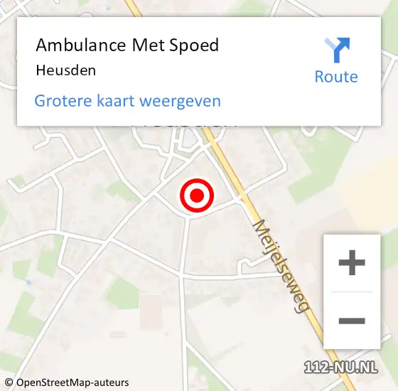 Locatie op kaart van de 112 melding: Ambulance Met Spoed Naar Heusden op 7 maart 2024 11:16