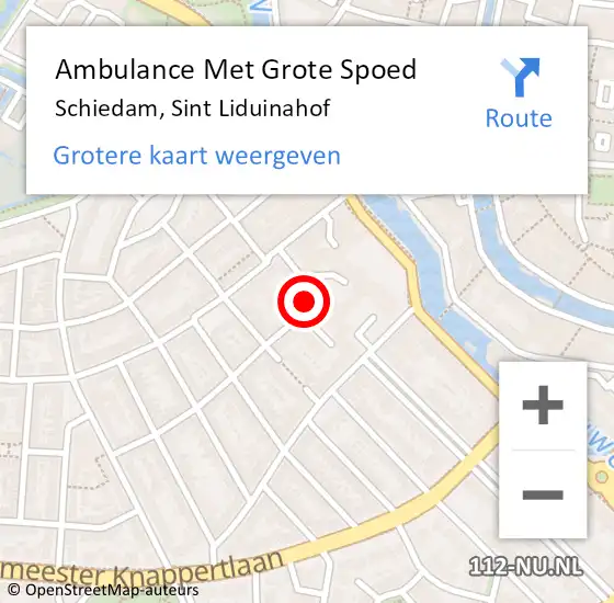 Locatie op kaart van de 112 melding: Ambulance Met Grote Spoed Naar Schiedam, Sint Liduinahof op 7 maart 2024 11:43