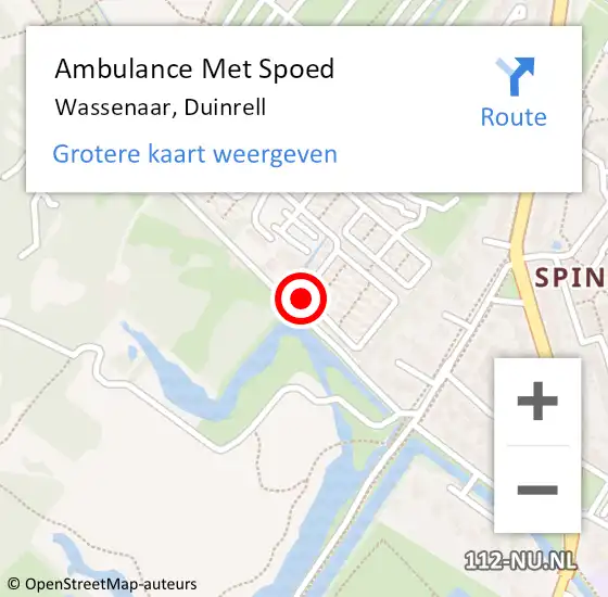 Locatie op kaart van de 112 melding: Ambulance Met Spoed Naar Wassenaar, Duinrell op 7 maart 2024 12:39