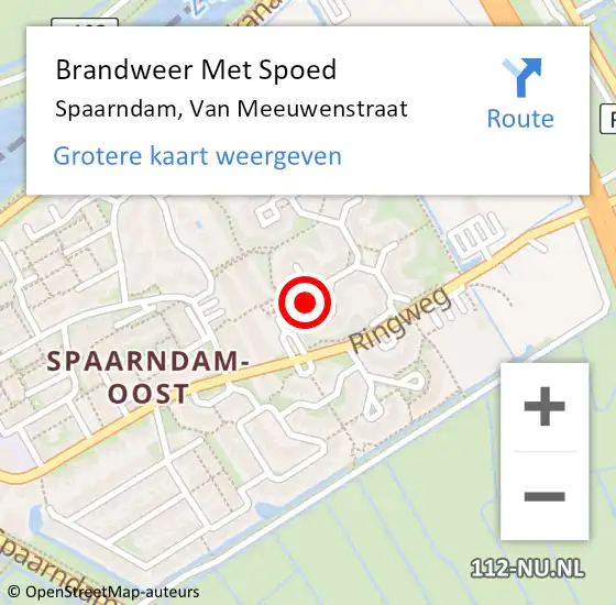 Locatie op kaart van de 112 melding: Brandweer Met Spoed Naar Spaarndam, Van Meeuwenstraat op 7 maart 2024 13:01