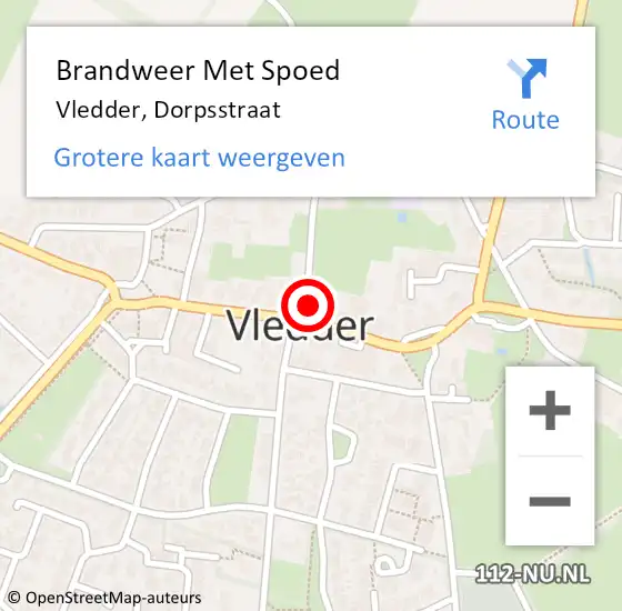 Locatie op kaart van de 112 melding: Brandweer Met Spoed Naar Vledder, Dorpsstraat op 7 maart 2024 13:24