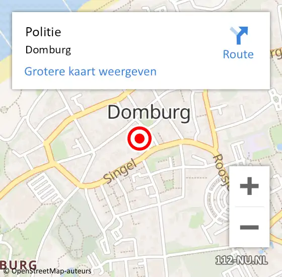 Locatie op kaart van de 112 melding: Politie Domburg op 7 maart 2024 13:32
