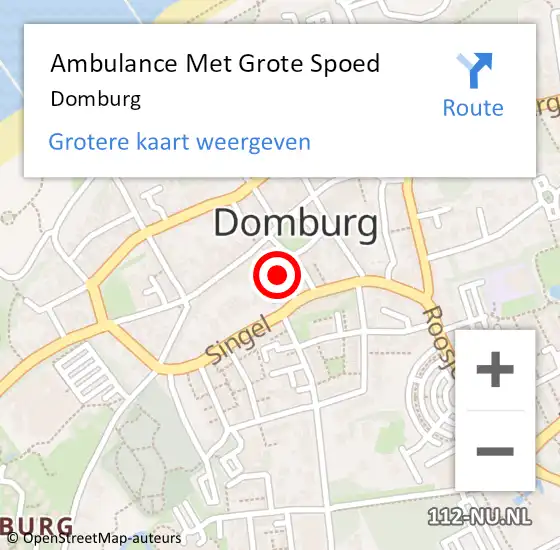 Locatie op kaart van de 112 melding: Ambulance Met Grote Spoed Naar Domburg op 7 maart 2024 13:32
