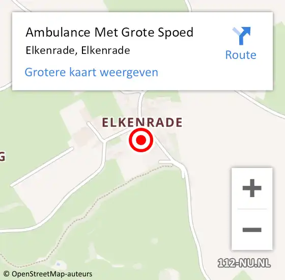 Locatie op kaart van de 112 melding: Ambulance Met Grote Spoed Naar Elkenrade, Elkenrade op 28 september 2014 11:44