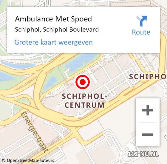 Locatie op kaart van de 112 melding: Ambulance Met Spoed Naar Schiphol, Schiphol Boulevard op 7 maart 2024 16:20