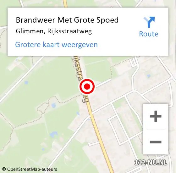 Locatie op kaart van de 112 melding: Brandweer Met Grote Spoed Naar Glimmen, Rijksstraatweg op 7 maart 2024 18:00