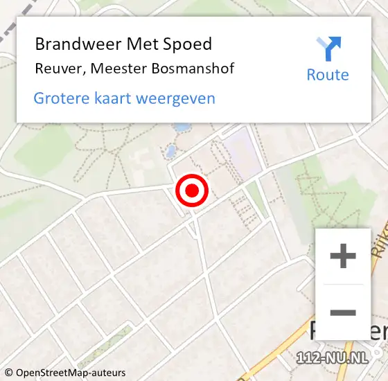 Locatie op kaart van de 112 melding: Brandweer Met Spoed Naar Reuver, Meester Bosmanshof op 7 maart 2024 18:15