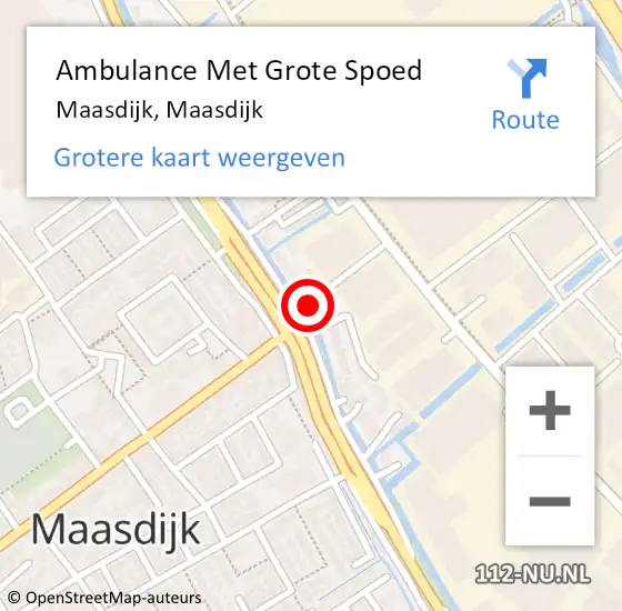 Locatie op kaart van de 112 melding: Ambulance Met Grote Spoed Naar Maasdijk, Maasdijk op 7 maart 2024 18:52