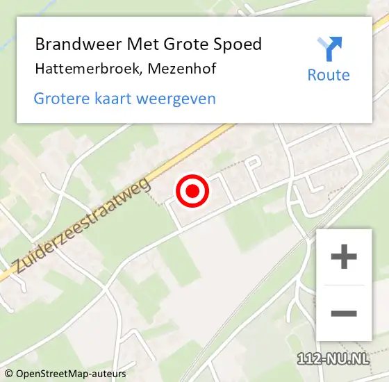 Locatie op kaart van de 112 melding: Brandweer Met Grote Spoed Naar Hattemerbroek, Mezenhof op 7 maart 2024 18:57