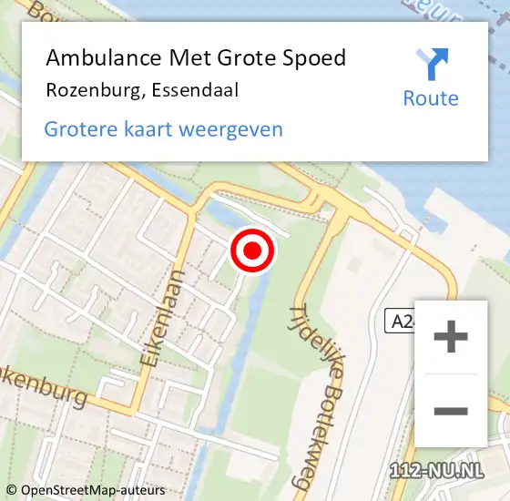 Locatie op kaart van de 112 melding: Ambulance Met Grote Spoed Naar Rozenburg, Essendaal op 7 maart 2024 19:39