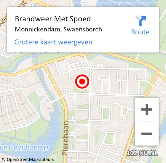 Locatie op kaart van de 112 melding: Brandweer Met Spoed Naar Monnickendam, Swaensborch op 7 maart 2024 20:04