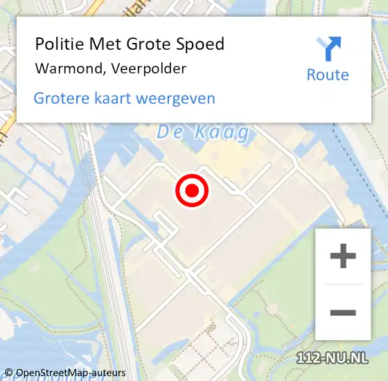 Locatie op kaart van de 112 melding: Politie Met Grote Spoed Naar Warmond, Veerpolder op 7 maart 2024 23:05