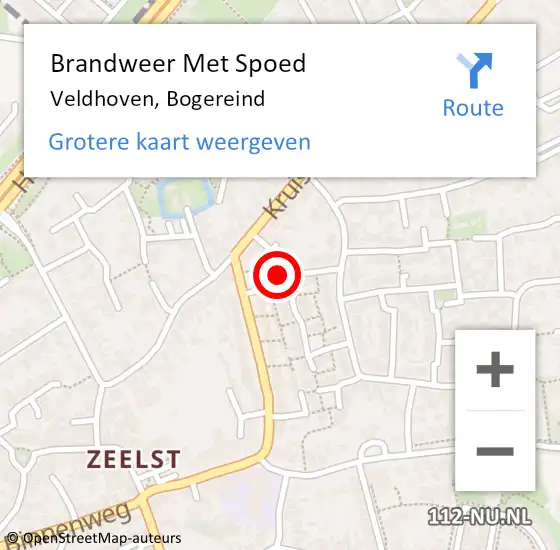 Locatie op kaart van de 112 melding: Brandweer Met Spoed Naar Veldhoven, Bogereind op 7 maart 2024 23:14