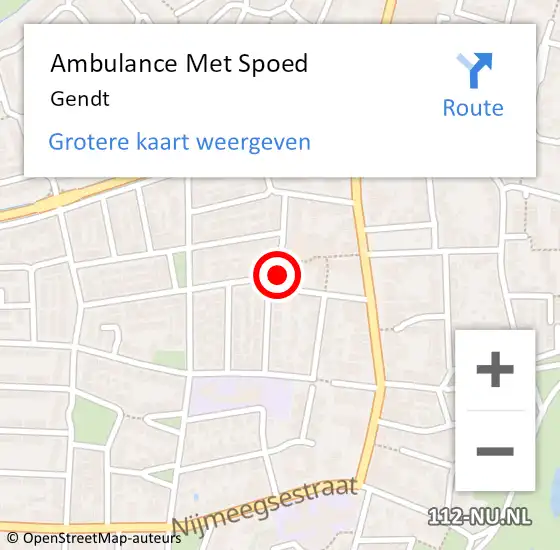 Locatie op kaart van de 112 melding: Ambulance Met Spoed Naar Gendt op 8 maart 2024 01:45