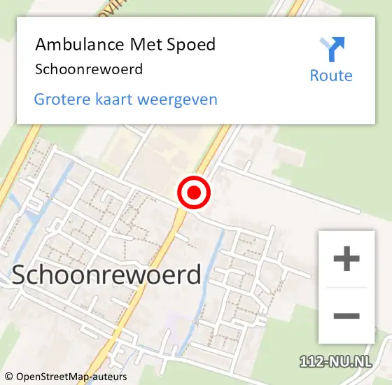 Locatie op kaart van de 112 melding: Ambulance Met Spoed Naar Schoonrewoerd op 8 maart 2024 04:34